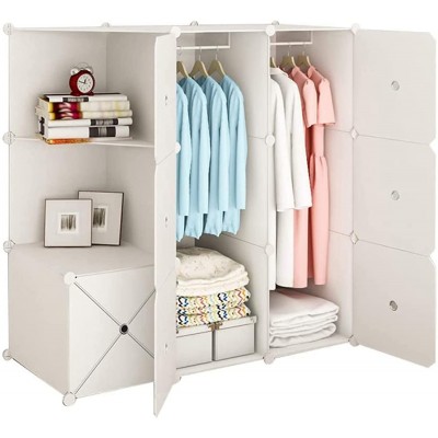 GHFXFG Storage Organizer with Doors,Portable Wardrobe Closets,Quick and Easy to Assemble,Extra Space Bedroom Armoire,Depth Cube Storage-47X111X111CM