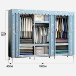 GQSJYM Storage Cabinet Wardrobe Clothes Organizer for Medium and Long Clothes Bedroom Armoires with Accessories Placed in The Compartment Color : B Size : 180X45X172cm