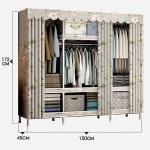GQSJYM Storage Cabinet Wardrobe Clothes Organizer for Medium and Long Clothes Bedroom Armoires with Accessories Placed in The Compartment Color : B Size : 150X45X172cm