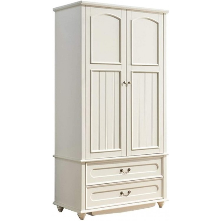 YADSHENG Wardrobe Wardrobe Storage Drawer Type Bedroom Household Children's Wardrobe Two-Door Wardrobe Simple Small Cabinet Bedroom Armoires Color : White Size : 220x60.2x110.6cm