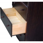 100% Solid Wood 4-Super Jumbo Drawer Chest with Lock by Palace Imports Java Color 32”W x 48.5”H x 17”D. Requires Assembly