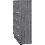 Better Home Products Cindy 5 Drawer Chest Wooden Dresser with Lock in Gray