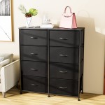 Devoko Dresser for Bedroom with 8 Drawers Wide Chest of Drawers with Fabric Bins Storage Organizer Unit with Steel Frame and Wooden Top for Living Room Closets Hallway and Entryway