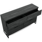 Edenbrook Preston 6 Drawer Dresser - Storage Chest Modern Design Easy Assembly Multiple Colors Burnt Driftwood