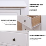 EROMMY Drawer Dresser Drawer Chest Wood Storage Dresser Clothes Organizer with 4 Drawers for Bedroom Living Room White