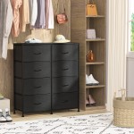 Furmax Dresser for Bedroom with 8 Drawers Fabric Dresser with Large Capacity Furniture Storage Chest with Steel Frame and Wood Top for Hallway Entryway Closets Living Room