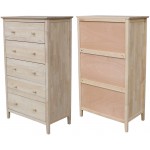 International Concepts Dresser with 5 Drawers ,Unfinished
