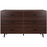 Mid Century Modern Dresser 6 Drawer Dresser for Bedroom with Spacious Drawers Wood Dressers with Metal Handles Storage Chest of Drawers for Entryway Hallway Living Room