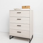 Signature Design by Ashley Socalle Modern Industrial 4 Drawer Chest of Drawers Washed Beige