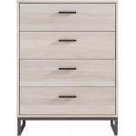 Signature Design by Ashley Socalle Modern Industrial 4 Drawer Chest of Drawers Washed Beige