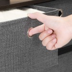 SONGMICS Storage Chest Dresser with Fabric Drawers for Closet Apartment Dorm Nursery 37‘’ Dark Gray + Dark Walnut