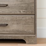 South Shore Versa Collection 8-Drawer Double Dresser Weathered Oak with Antique Handles
