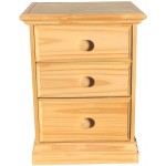 3 Drawer Nightstand Arizona Solid Pine Unfinished Bedside Table Fully Assembled No Assembly Required 24.80 h Night Table Chest of Drawers Dresser Unfinished Furniture
