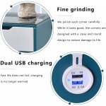 Bedroom Smart Nightstand End Table with LED Light & Drawer Modern Wireless Charging Bedside Table with USB Locker Storage Cabinet Mid Century Small Space Night Tables Home Furniture Blue