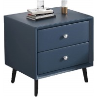 Bedside Table Nightstand Modern Solid Wood Nightstand Bedroom Bedside Table Storage Cabinet With 2 Drawer Dressers Bedside Cabinet Side Table Side Table Bedside Cabinet End Table  Color : Blue