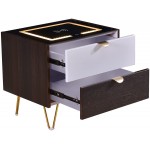 LED Smart Nightstand with Light & Drawer Bedroom End Table Modern Wireless Charging Bedside Table with USB Locker Storage Cabinet Mid Century Small Space Night Tables Home Furniture Brown