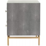 TOV Furniture Pesce Shagreen Modern Textured 2 Drawer Bedroom Nightstand 25" Grey