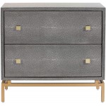 TOV Furniture Pesce Shagreen Modern Textured 2 Drawer Bedroom Nightstand 25" Grey