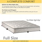 Continental Sleep 10-Inch medium plush Pillowtop Innerspring Mattress And Metal Box Spring Foundation Set Good For The Back No Assembly Required Full Size 74" x 53"