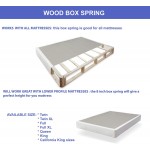 Continental Sleep 4-Inch Fully Assembled Low Profile Wood Traditional Box Spring Foundation for Mattress Set Full Beige
