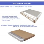 Continental Sleep 4-Inch Fully Assembled Low Profile Wood Traditional Box Spring Foundation for Mattress Set Full Beige