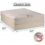 Dream Sleep Tomorrow's Dream Innerspring Pillow Top Eurotop Queen Size Mattress and Box Spring Set Sleep System with Enhanced Cushion Support Fully Assembled and Longlasting Comfort