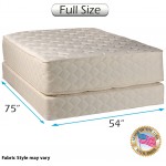 Dream Solutions USA Highlight Luxury Firm Full Size Mattress & Low 5 Inch Height Box Spring Set with Metal Bed Frame Orthopedic Foam Innerspring Coils Longlasting Comfort 54 x75 x14  CB680