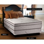 DS Solutions USA Fifth Ave Plush Foam Encased Queen Size Eurotop PillowTop Mattress and Box Spring Set with Metal Bed Frame Premium Edge Guards Orthopedic Type Long Lasting Comfort