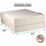 DS Solutions USA Grandeur Deluxe Double-Sided Gentle Firm Queen Mattress and Box Spring Set with Bed Frame Included Orthopedic Type Spine Support Luxury Height Long Lasting Comfort