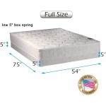 DS Solutions USA Legacy None Flip 1-Sided Full Mattress and Low Profile Box Spring Set with Mattress Cover Protector Included Good for Your Back Longlasting