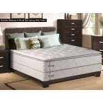Mattress Comfort Medium Plush Innerspring Pillowtop Mattress and Box Spring Foundation Set with Frame No Assembly Required Full XL Size
