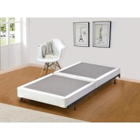 Mattress Solution Fully Assembled 4-Inch Low Profile Split Wood Traditional Boxspring Foundation Twin XL Gray And White