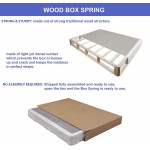 Mattress Solution Fully Assembled Wood Traditional Boxspring Foundation for Mattress Full Size Beige