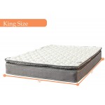 Nutan 10-Inch Pillow Top Foam Encased Medium Plush For Advanced Back Support Innerspring Mattress And 8" Traditional Wood Box Spring Foundation Set,King