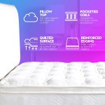 W Hotels Pillow Top Bed 13" Pocket Coil Mattress with Reinforced Edge Support Mattress and Box Spring Set Standard Box Spring Height 9" King