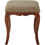 Design Toscano Lady Guinevere Makeup Chair Vanity Stool Bedroom Bench 20 Inch Hardwood Cherry Finish