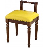 MSFCJR Vanities & Vanity Benches Makeup Padded Seat Piano Stools Solid Wood Leather Dressing Footstools Counter Height Bar Stools Garden Stools Color : Yellow