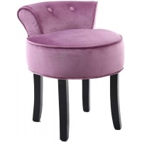 OKTGN Vanity Stool Shoe Changing Stool Sofa Stool Solid Wood Vanity Stool Vanity Bench Make Up Chair Makeup Stool with Backrest Capacity 120 kg 57X34X42CM Color : Purple