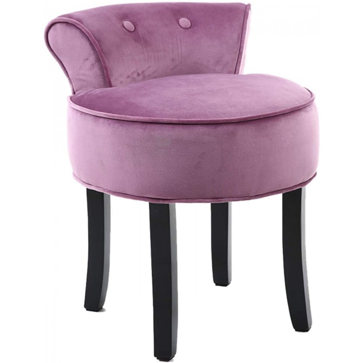 OKTGN Vanity Stool Shoe Changing Stool Sofa Stool Solid Wood Vanity Stool Vanity Bench Make Up Chair Makeup Stool with Backrest Capacity 120 kg 57X34X42CM Color : Purple