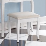Roundhill Furniture Ribbon Wood Make-Up Vanity Table and Stool Set White