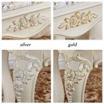 Vanity Benches Dressing Stool Makeup Seat Baroque Piano Chair Padded Bench Chair,with Plastic Steel Legs Upholstered High Resilience Sponge for Dressing Room Living Room Bedroom，White