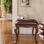 Vanity Benches Dressing Stool Solid Wood Makeup Stool Simple Shoe Bench Bedroom Leather Stool Fashion Dressing Chair Color : Brown Size : 33x47x45.5cm