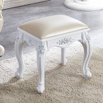 Vanity Stool Chair Resin Bedroom Dressing Table Stool PU Cushion Padded Bench High Elastic Sponge Chair Baroque Piano Chair Shoe-Changing Stool White Gold