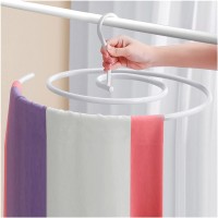 AIKEKE KEK Round Spiral Drying Rack Quilt Sheets Hanger Rotating Save Space Blanket Hanger Balcony Hanger Home Indoor Hanger Color : White