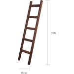 BrandtWorks 6-ft. Hand-Stained Chunky Wooden Blanket Ladder Ebony Black