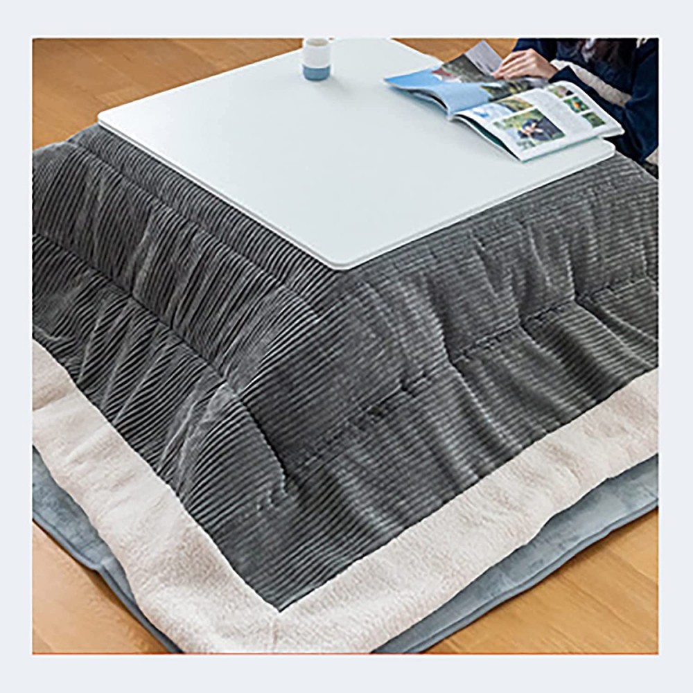 HONANA Kotatsu Table 70.870.8in Kotatsu Futon Blanket 1 Piece Funto + 1 Piece Carpet Cotton Soft Quilt Suitable for Kotatsu Heating Table Color : Corduroy Gray Size : 70.870.8in