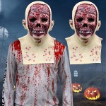 Jasalu Halloween Masks for Adults Scary Creepy Latex Mask Biochemical Alien Mask Costume Party Props Challenge Games A