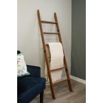 RELODECOR 6-Foot Wall Leaning Blanket Ladder| Laminate Snag Free Construction Brown