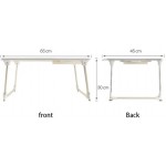 ShiSyan Folding Laptop Desk Lapdesk Computer Table Computer Desk with Foldable Legs and Storage Drawer for Bed Sofa Floor Color : White Size : 65x45cm