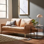 Brand – Rivet Alonzo Contemporary Leather Sofa Couch 80.3"W Cognac